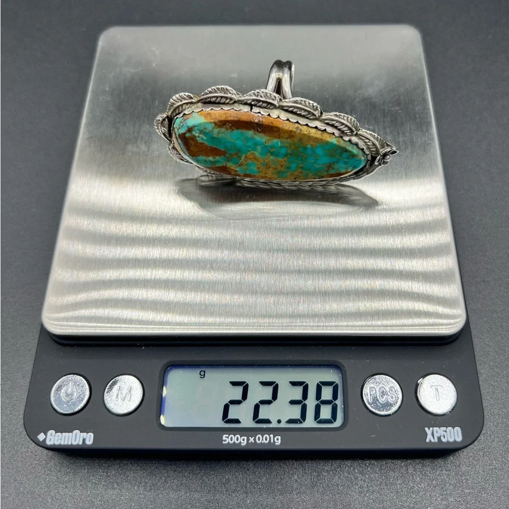 Navajo Pawn LARGE 2” Long Royston Turquoise & Silver Ring. Size 10.5 - Picture 11 of 11
